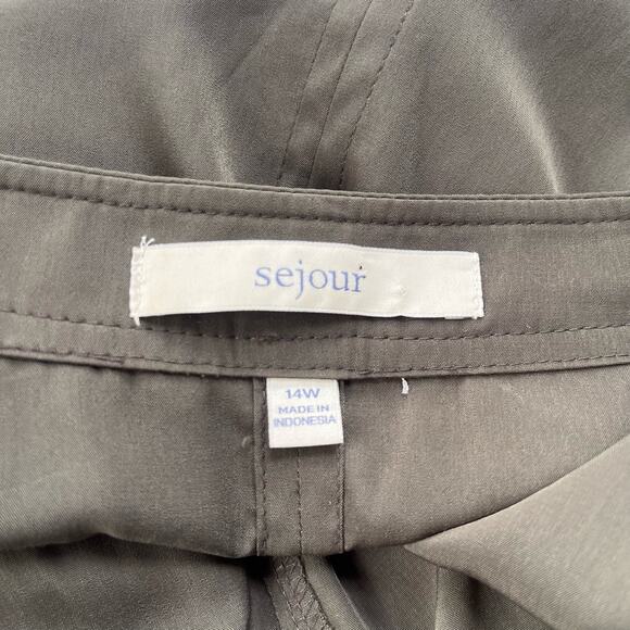 Sejour Moto Vest Sz 14W Olive Asym Zip Edgy Layering Minimalist Street Gremlin - Picture 10 of 15